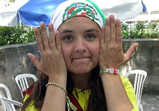 Making faces at the Caf
