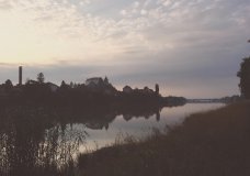 River through the city (Ptuj-Slovenia)