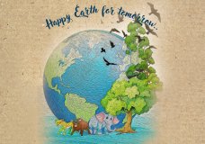 Happy earth for tomorrow