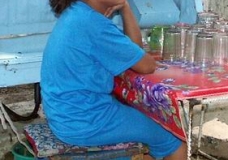 Girl selling kvas