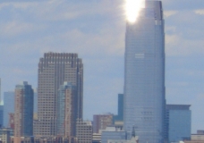 Skyscraper catching the sun