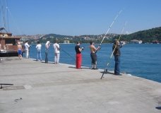 Fishing and spending time on the shore of Bosphorus