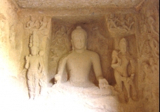 Meditating Buddha in the Kanehri Caves