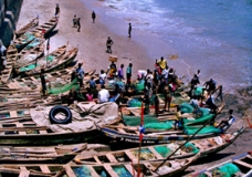 Beach scene in Cape Coast