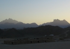 Panoramic view of a Bedouin settlement
