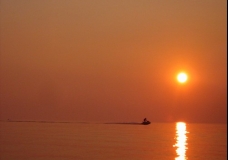 Lake Erie - Setting Sun and Rider - Ontario, Canada July 2002