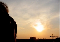 Evening Flare and Face - Toronto, Canada, July 2002