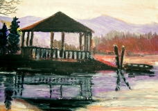 Sunset on lake