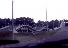 Stressed ribbon bridge