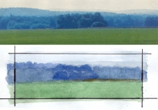 Blue Bushes Landscape