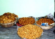 Basket full of sweets and snacks