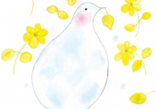 Peace dove in yellow