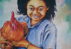 Lady With a Rooster