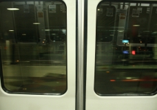 Peering out an aerotrain in Kuala Lumpur International Airport