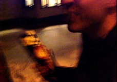 Ben Eating Bread at Night