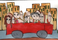 Crowd in the bus