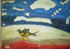 BIRD UNDER THE BLUE SKY