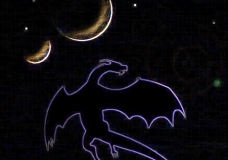 Dragon in the dark sky
