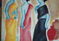 gossiping behind the wall