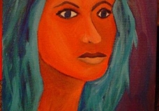 Self Portrait with Blue Hair