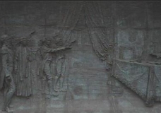 Imagen en bronce de la firma de la Independencia