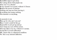 Internet Addiction Poem
