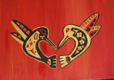 Hummingbirds meeting in flight -  by Ana