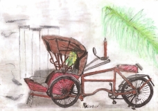 Trishaw in Penang, Malaisia