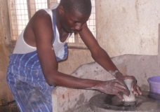 Ceramics/pottery on wheels