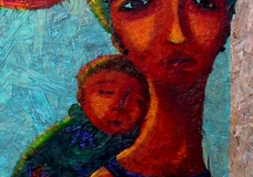 Woman with child (80x50 on wood)