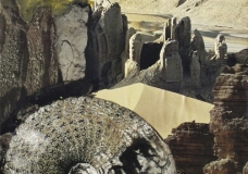 Desert Mountains with Amonite
