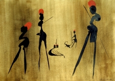 Three Hunters with dead Bull