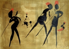 Four Hunters with Bull 3