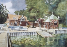 Boathouse, Sailer`s Club House at the Wannsee