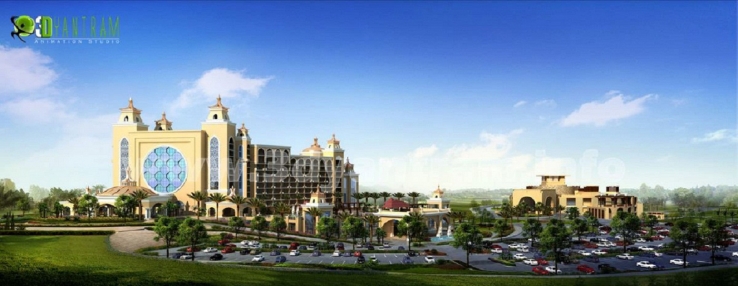 3D Architectural Hotel Exterior CGI Design