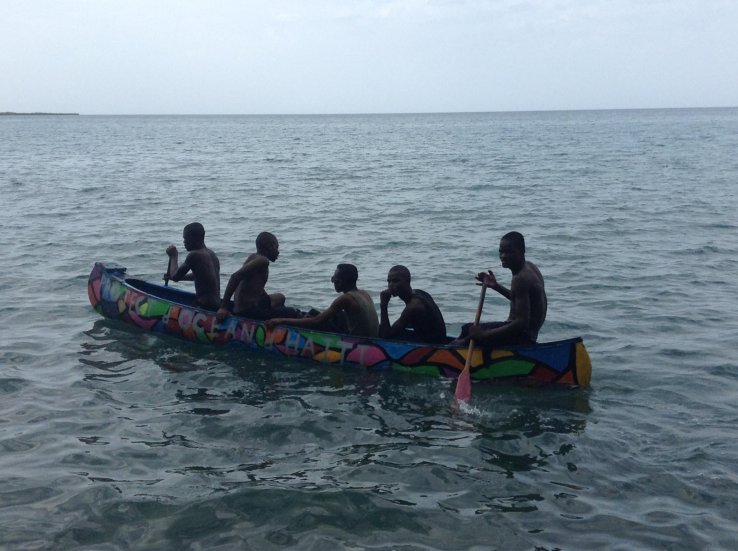 Canoeing in the sea