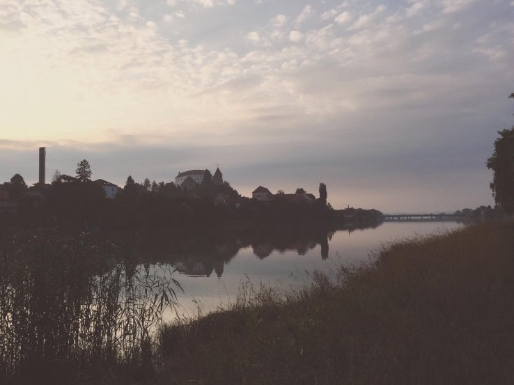 River through the city (Ptuj-Slovenia)