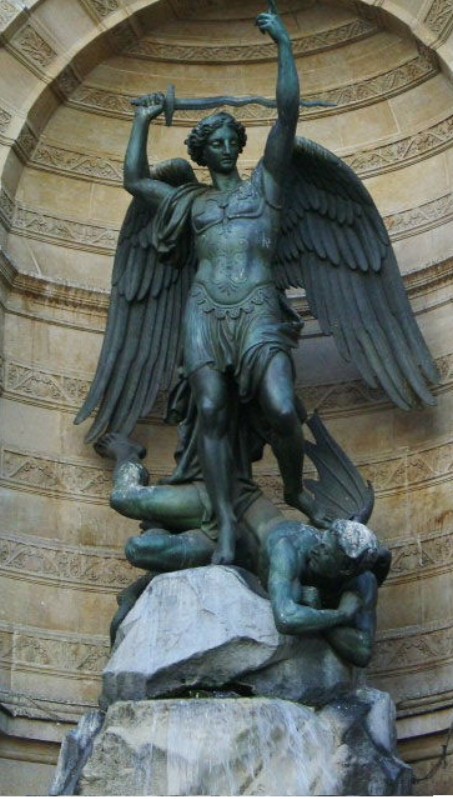 Angel Michael Beats the Devil--Paris, France