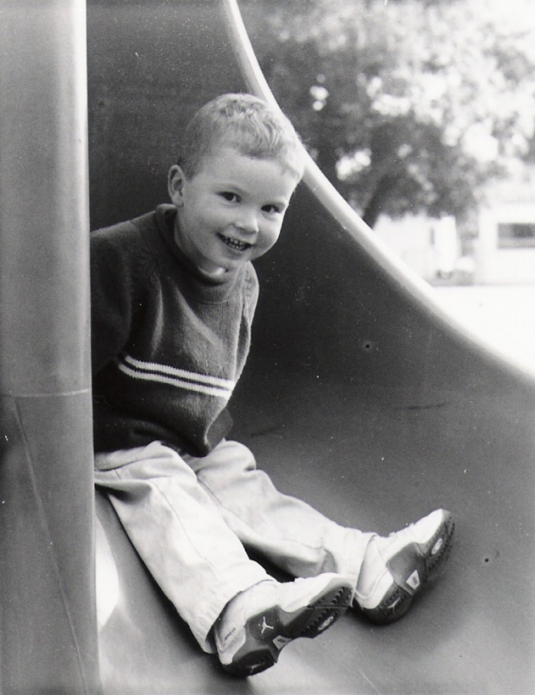 sliding down