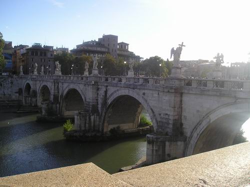 Bridge with statues in rome