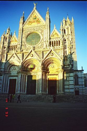 Church lightened with the setting sun