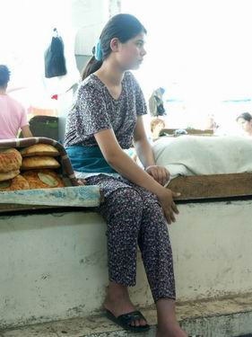 Woman selling bread