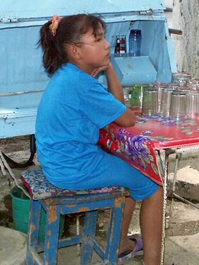Girl selling kvas