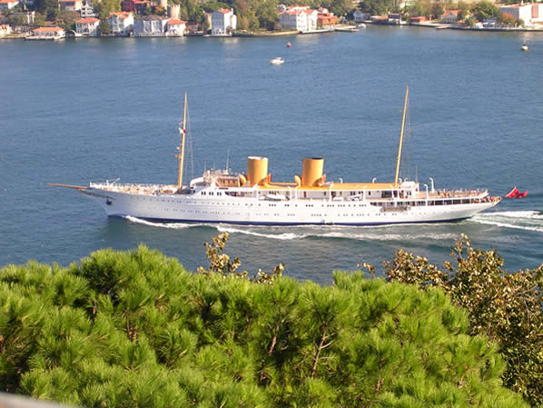 Peace Ship passing from the Bosphorus