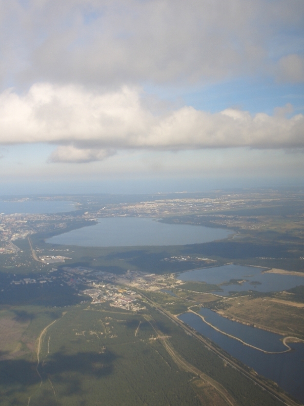 From the plane, flying into Tallinn
