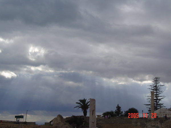 Sunrays Behind Clouds