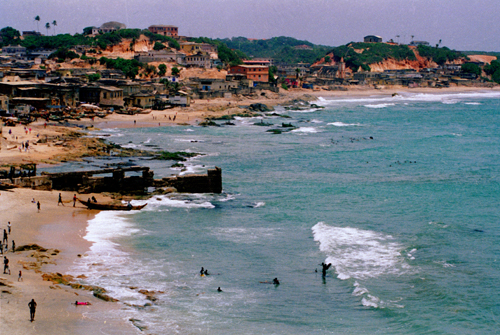 Beach scene taken from Elmina Castel
