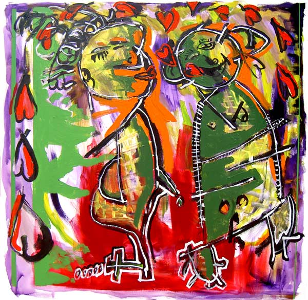 Expressive Couple Painting