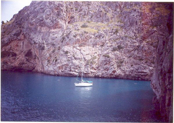 A Small Yacht in a Little Bay (Northern Part of Mallorca)