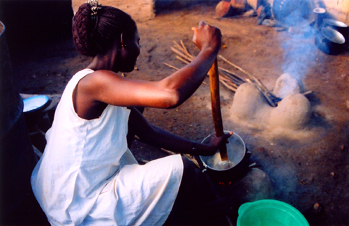 Woman preparing Banku